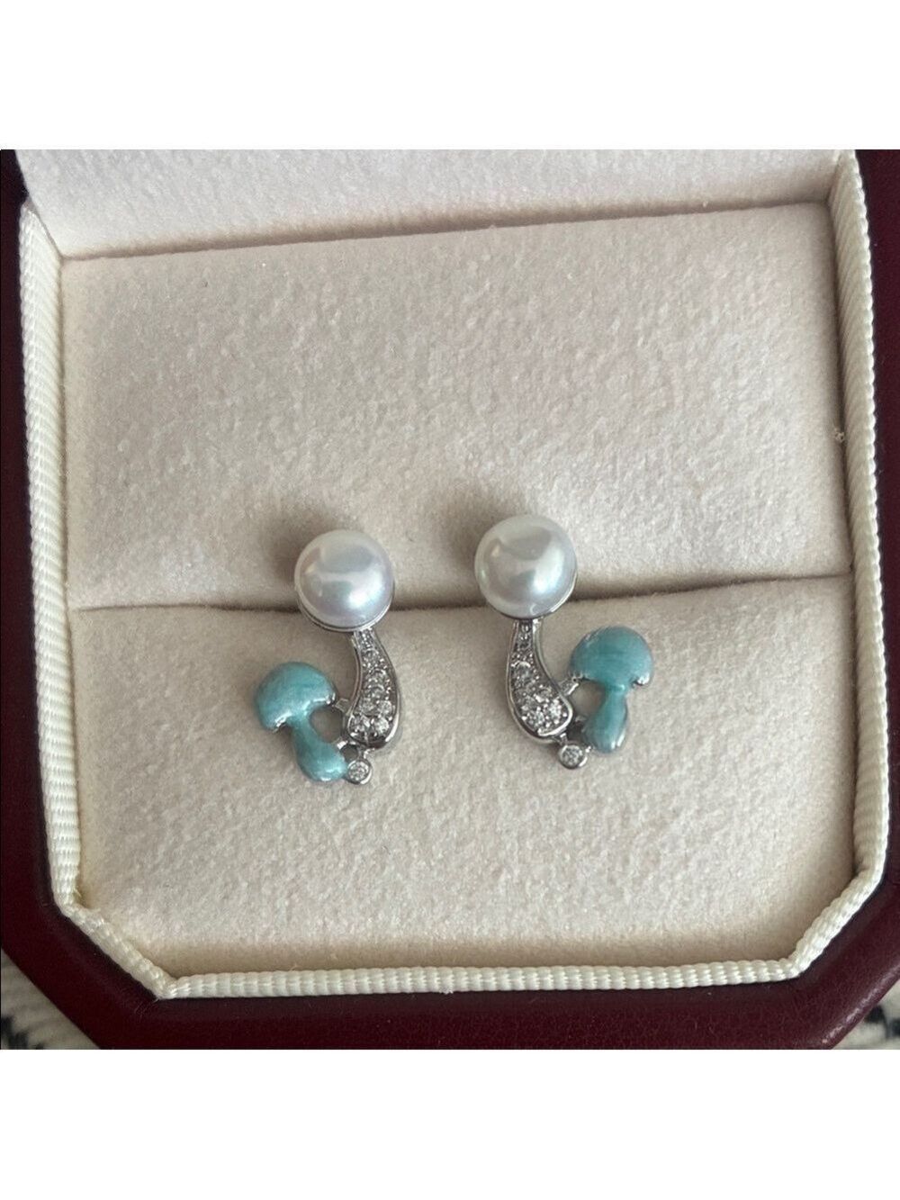 Elegant Pearl Mushroom Earrings